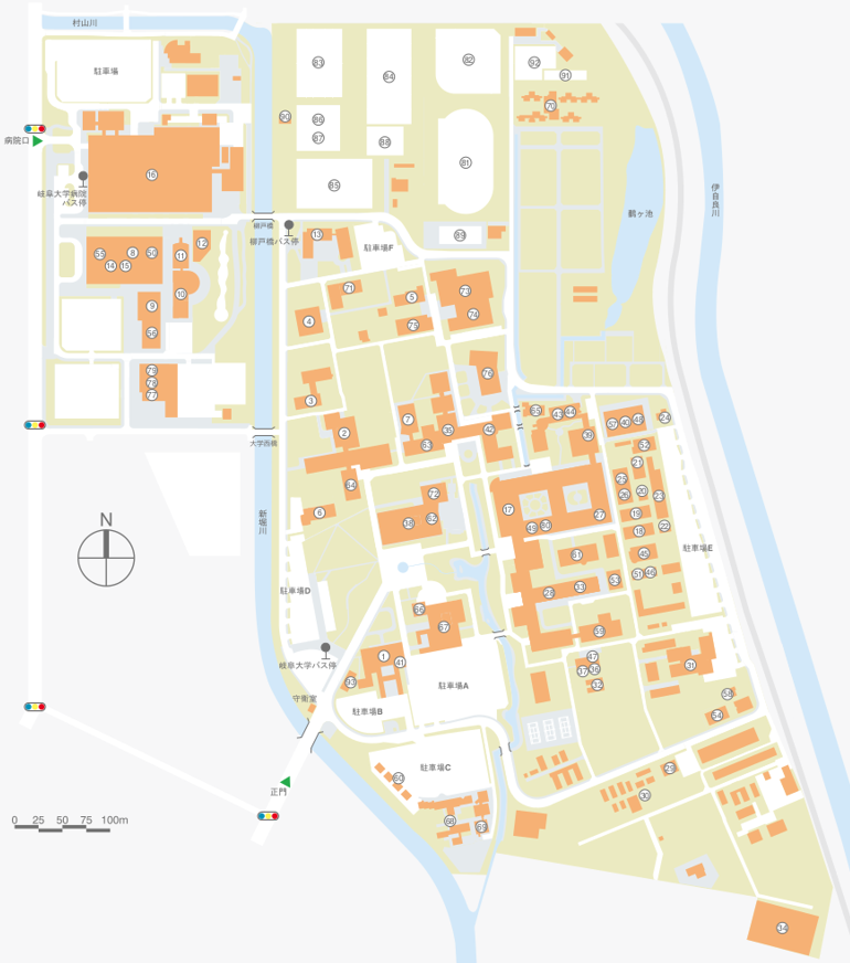 岐阜大学建物配置図