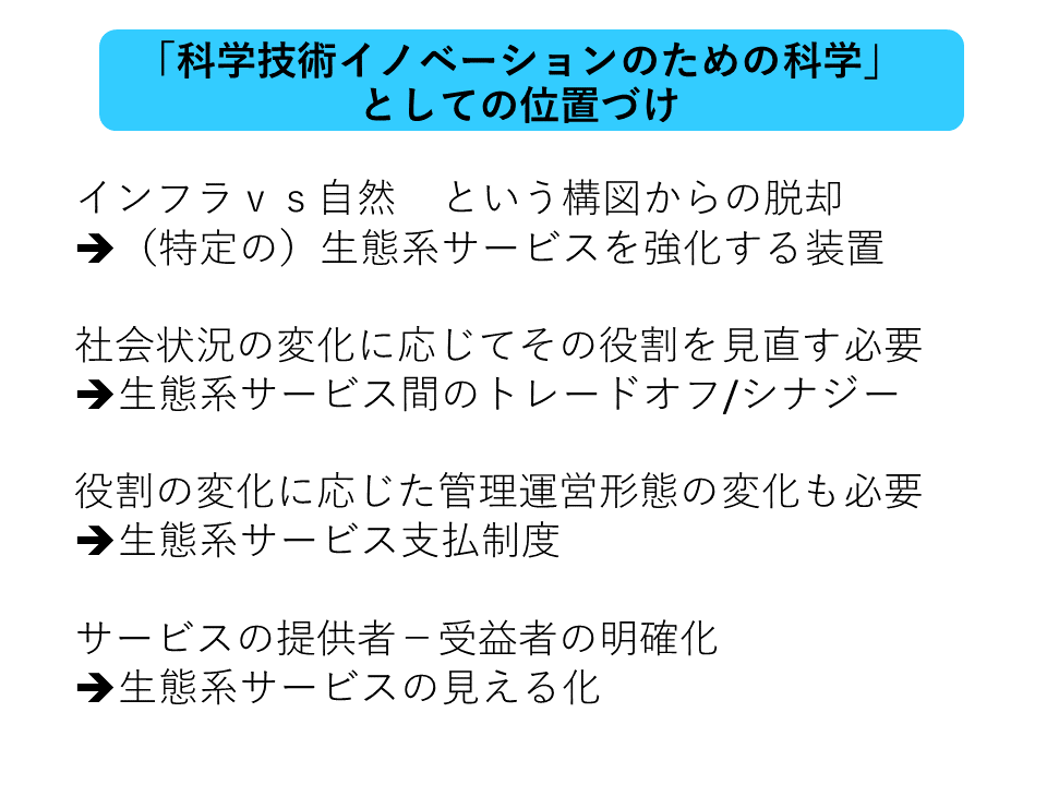 「科学技術イノベーションのための科学」としての位置づけ