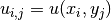 u_{i,j} = u(x_i, y_j)